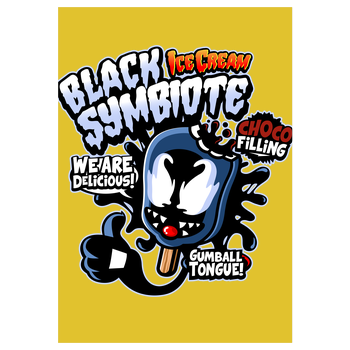 Black Symbiote Ice Cream Art Print yellow