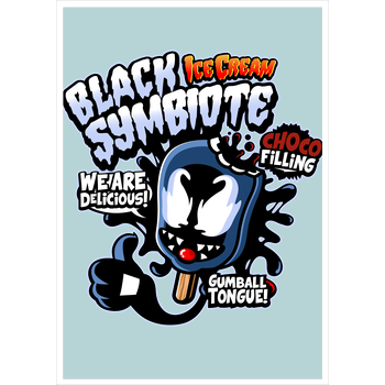 Black Symbiote Ice Cream Art Print mint
