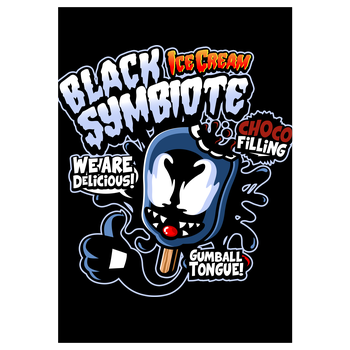 Black Symbiote Ice Cream Art Print black