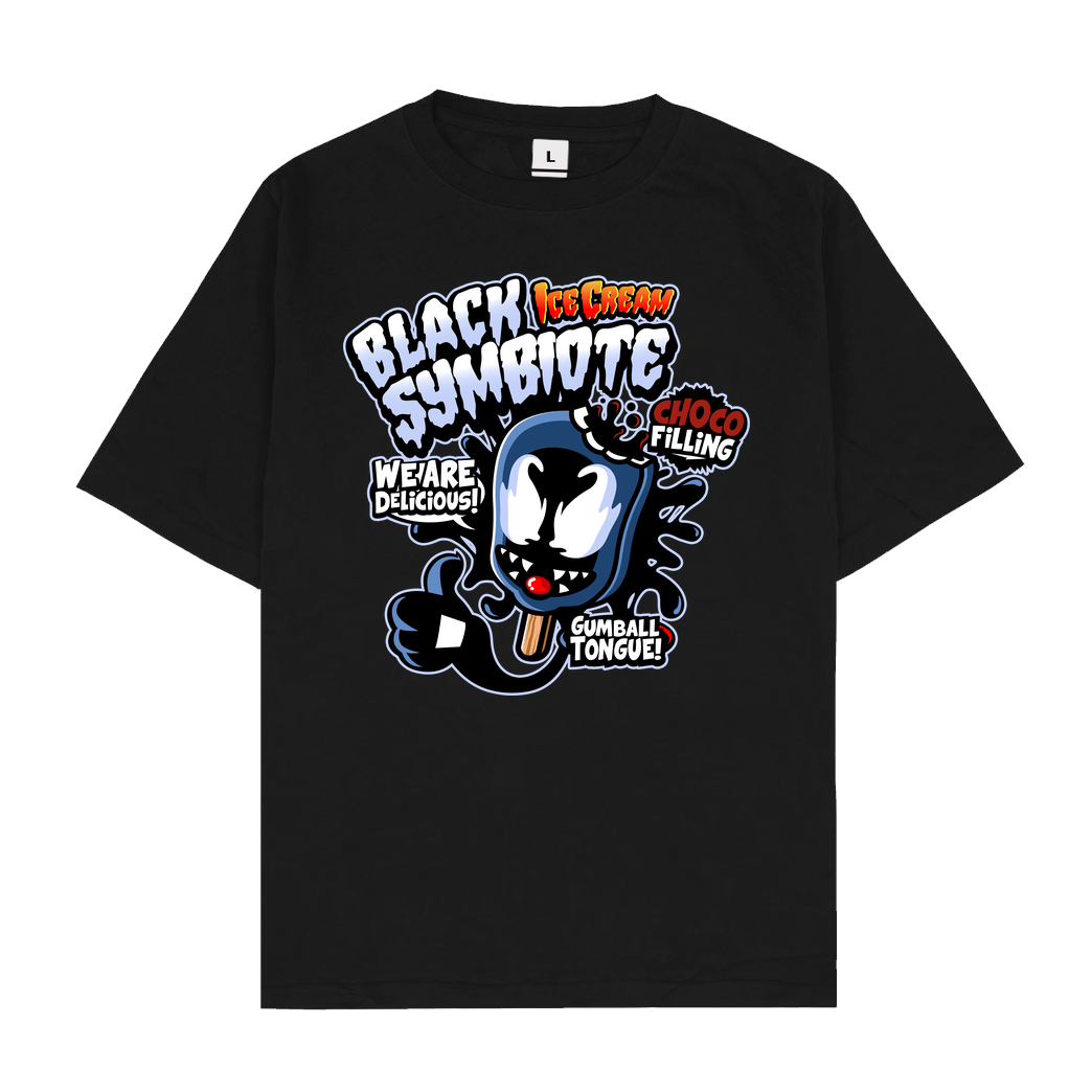 Demonigote Shirts Black Symbiote Ice Cream T-Shirt Oversize T-Shirt - Black