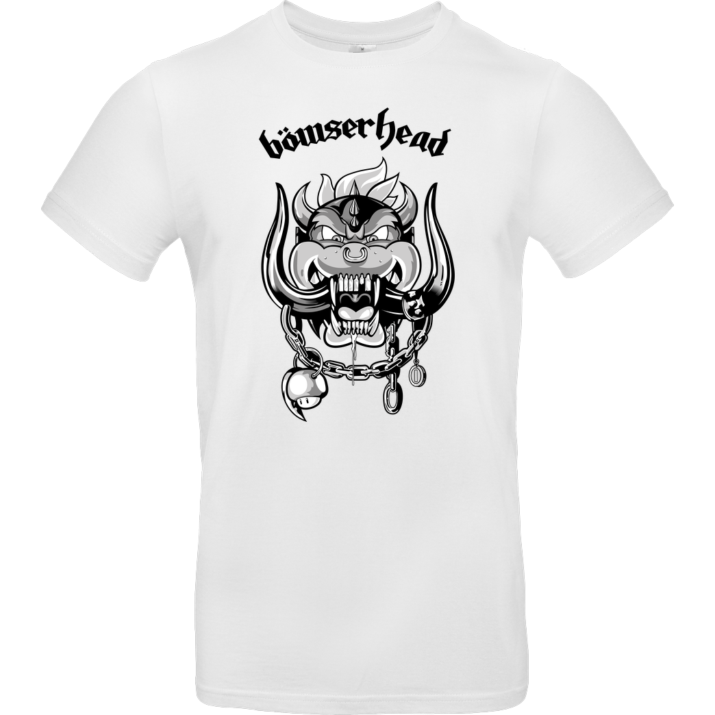Demonigote Shirts Bowserhead II T-Shirt B&C EXACT 190 -  White
