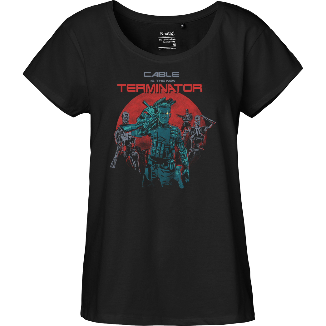 Gleydson Barboza Cable Terminator T-Shirt Fairtrade Loose Fit Girlie - black