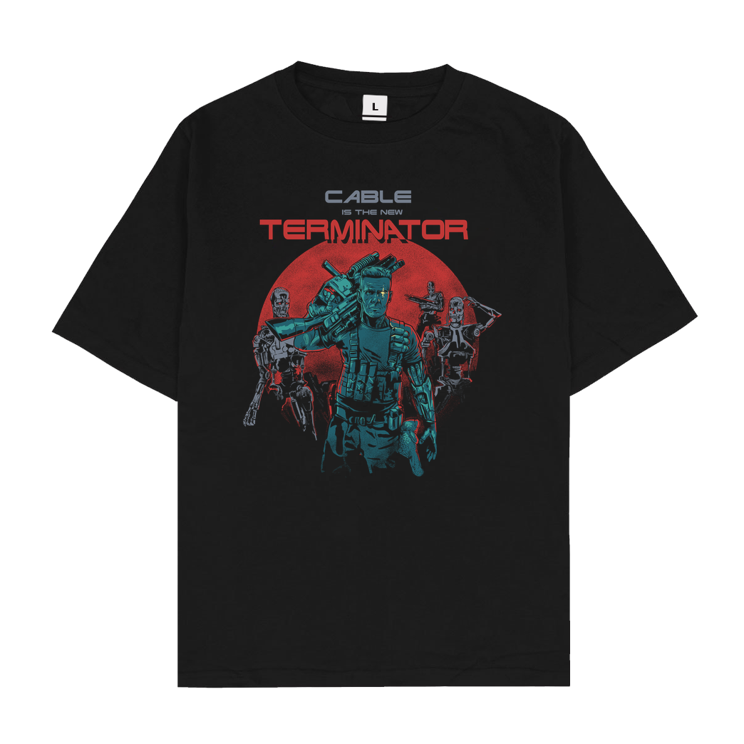 Gleydson Barboza Cable Terminator T-Shirt Oversize T-Shirt - Black