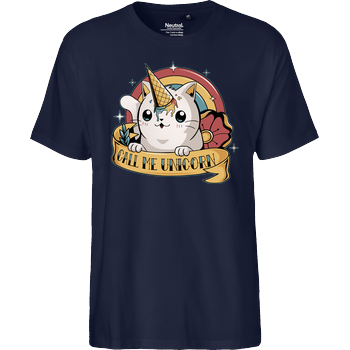 Call me Unicorn Fairtrade T-Shirt - navy