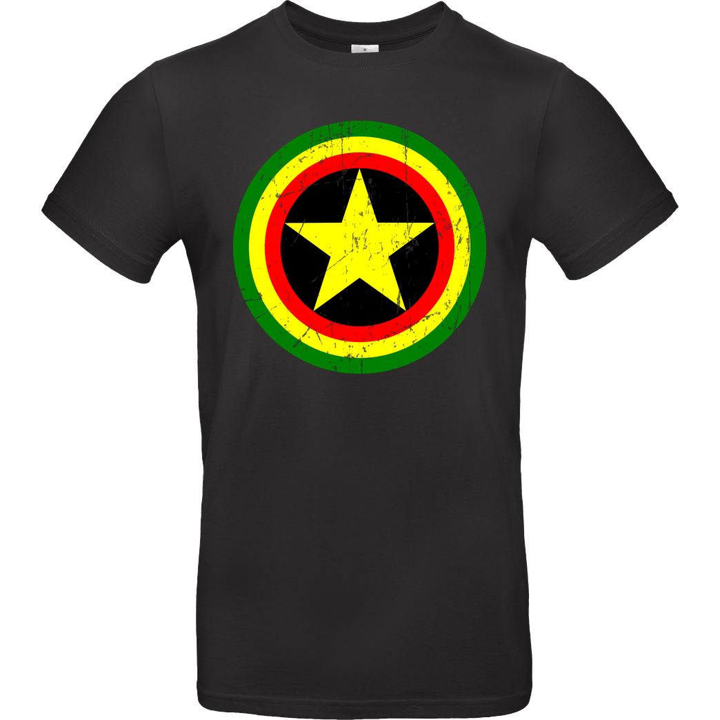 Karlangas Captain Rasta T-Shirt B&C EXACT 190 - Black