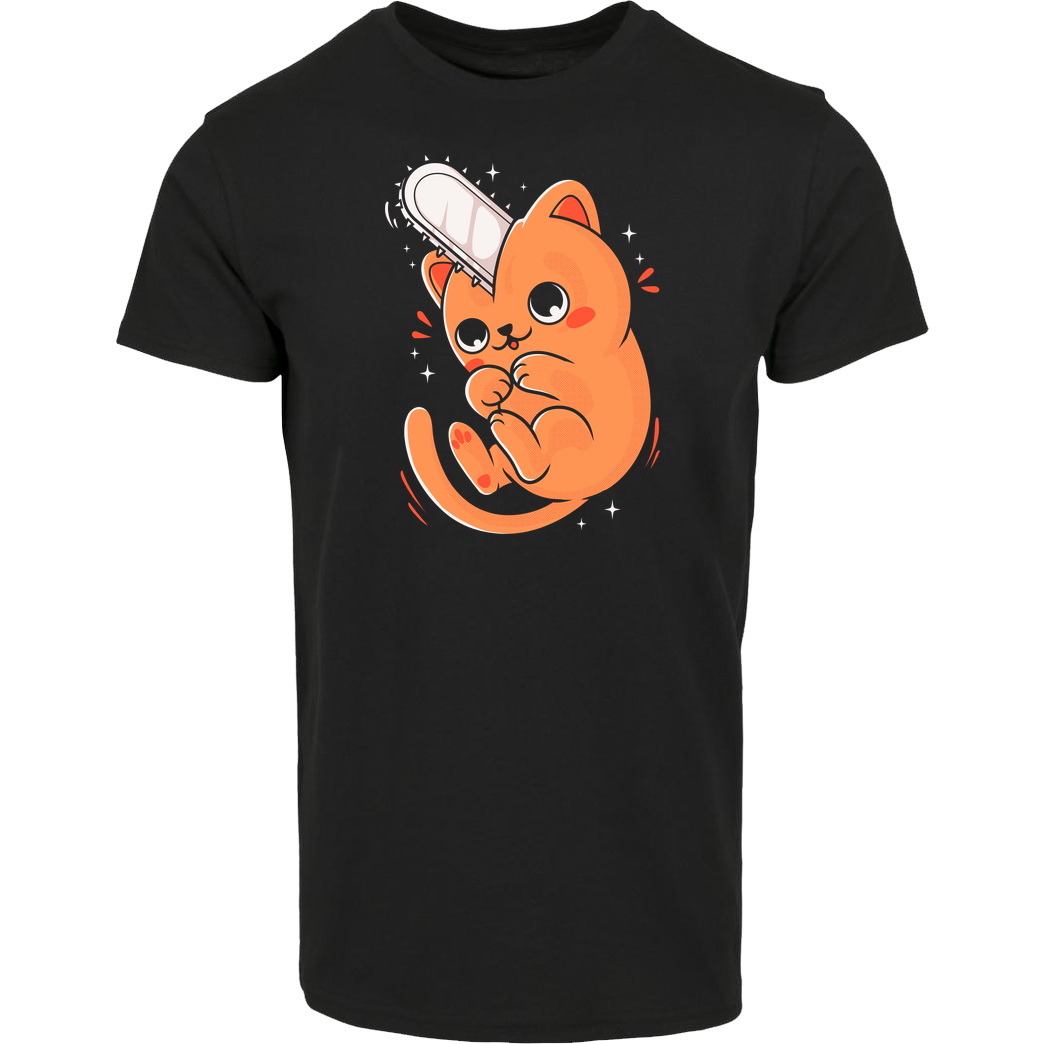 Eoli Studio Cat Saw T-Shirt House Brand T-Shirt - Black