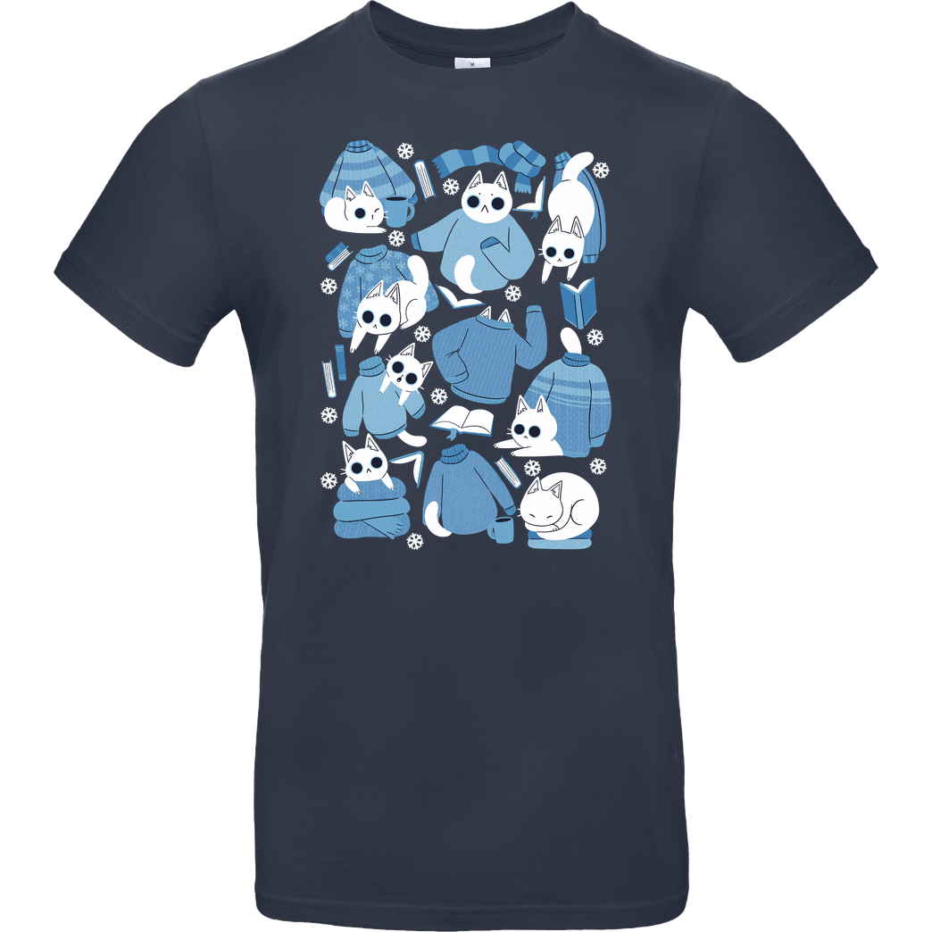 TaylorRoss1 Cats, Sweaters and Books T-Shirt B&C EXACT 190 - Navy