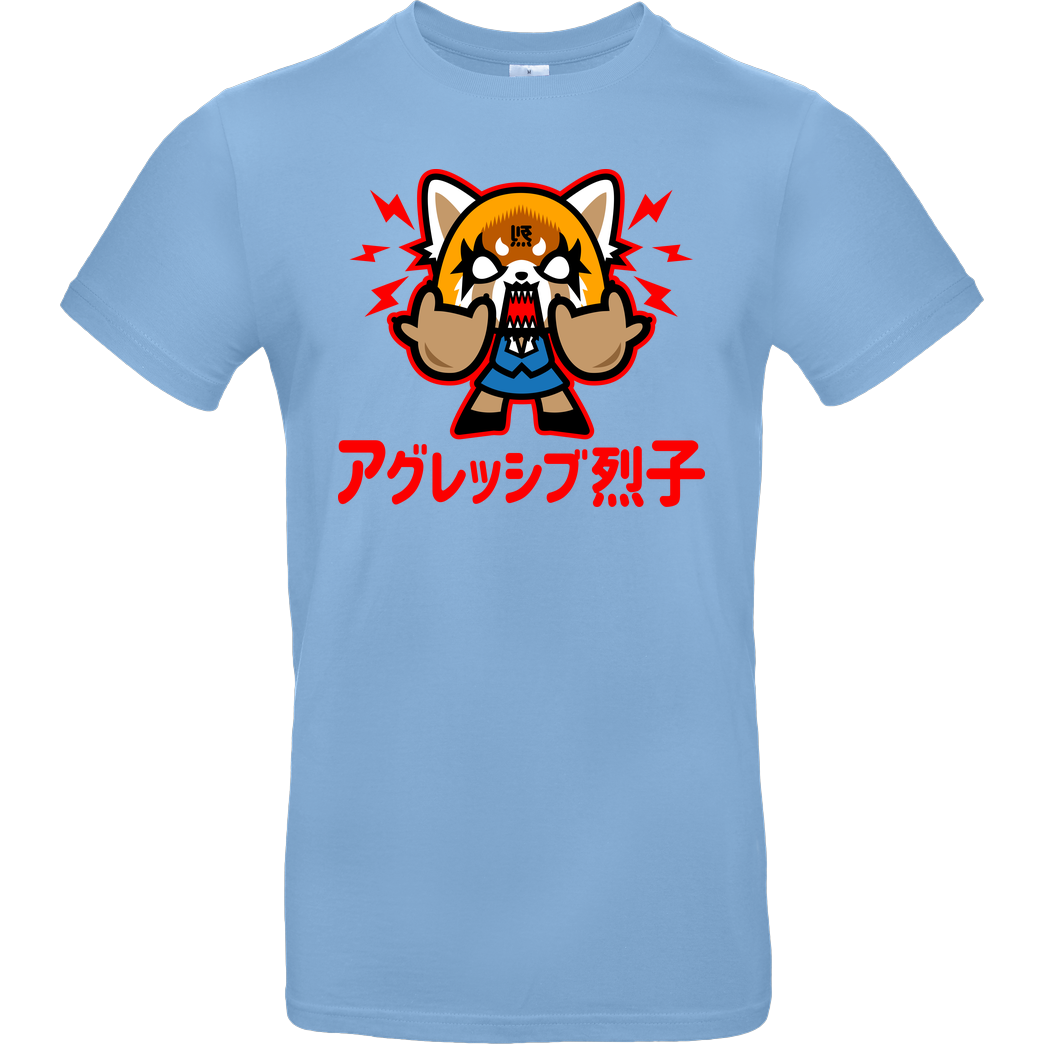 Demonigote Shirts Chibi Aggretsuko T-Shirt B&C EXACT 190 - Sky Blue