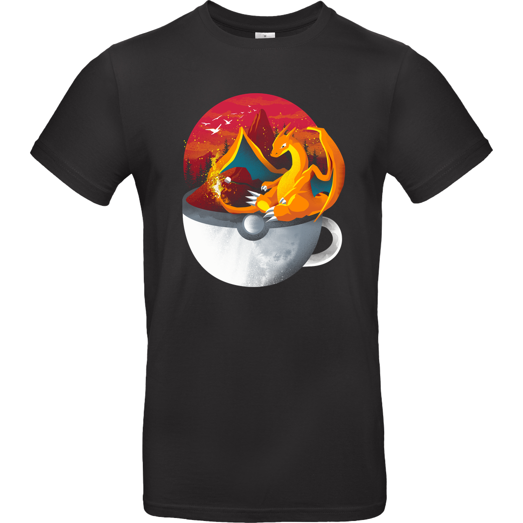 Dandingeroz Coffeemon Fire T-Shirt B&C EXACT 190 - Black