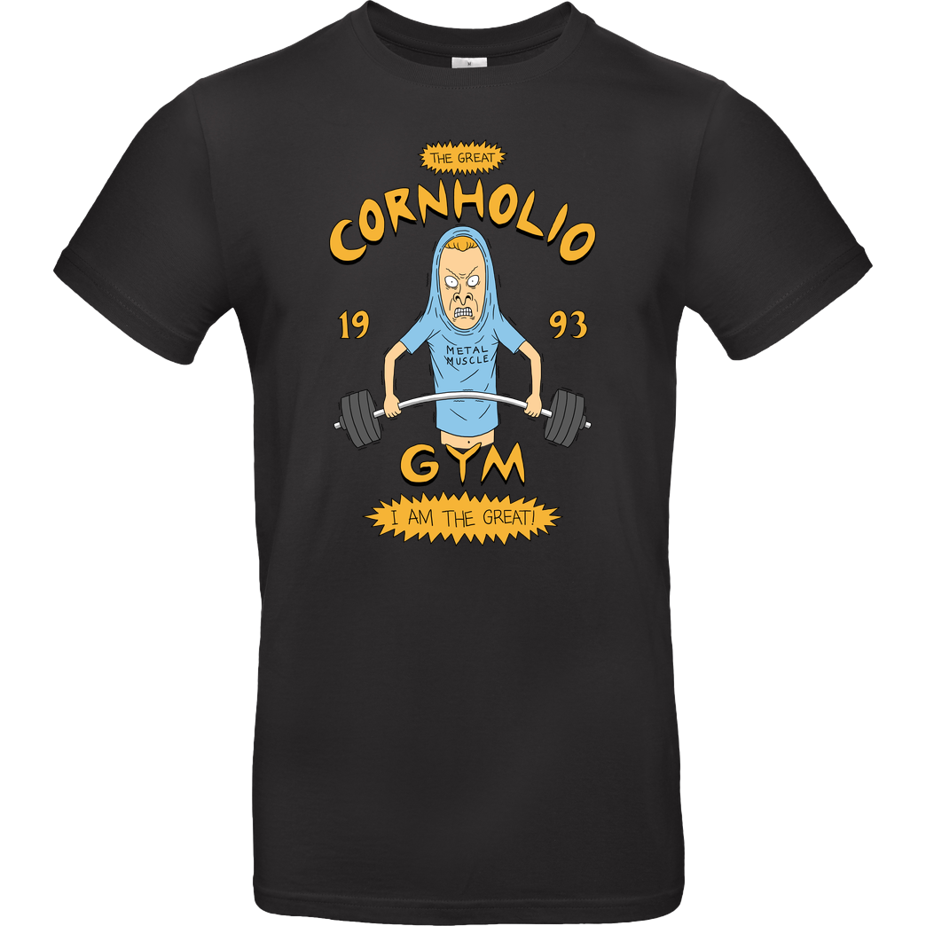 Pigboom Cornholio's Gym T-Shirt B&C EXACT 190 - Black