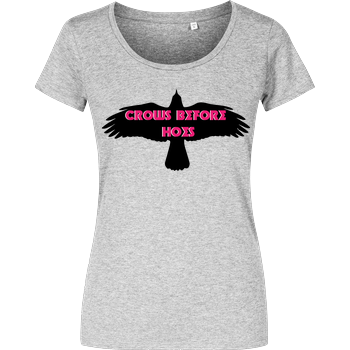Crows before Hoes Girlshirt heather grey