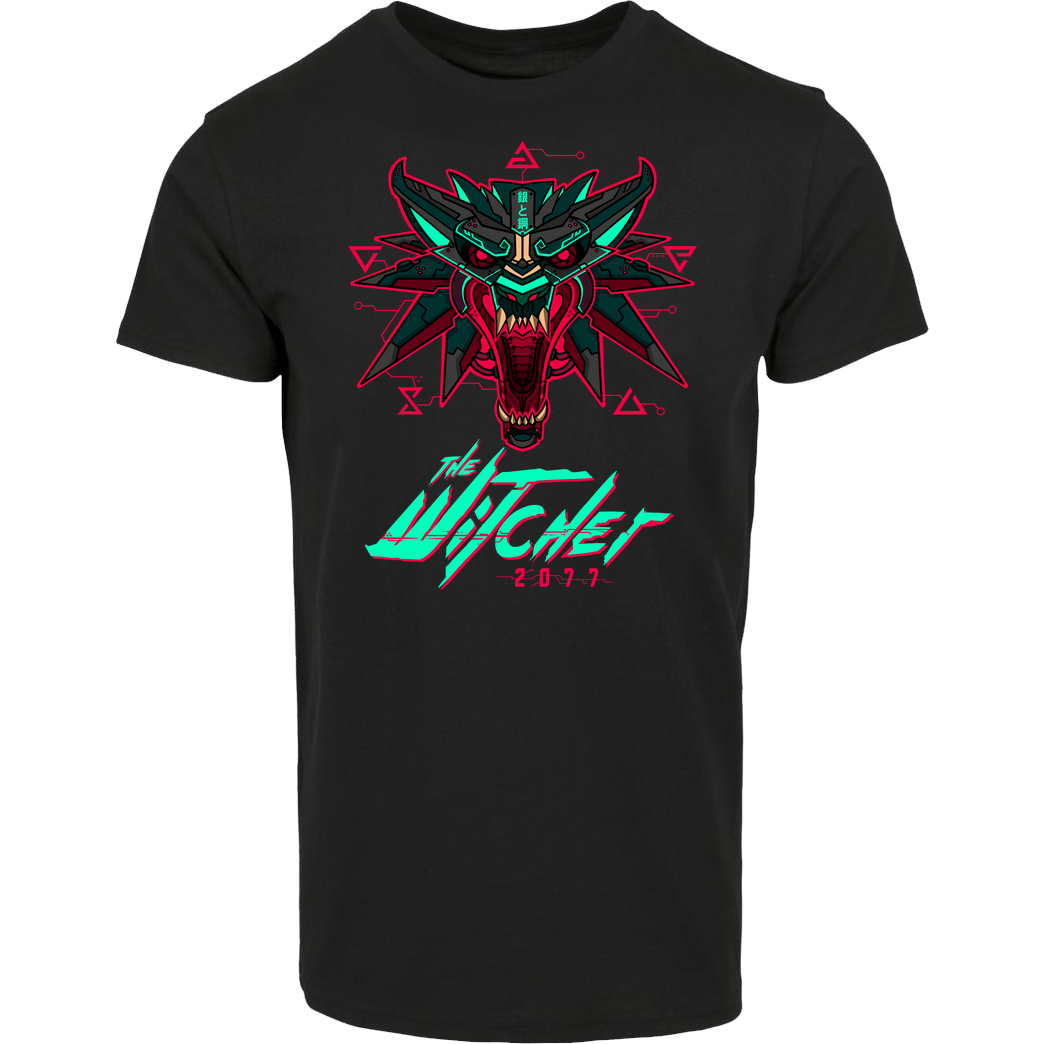 TheTeenosaur Cyber Wolf T-Shirt House Brand T-Shirt - Black