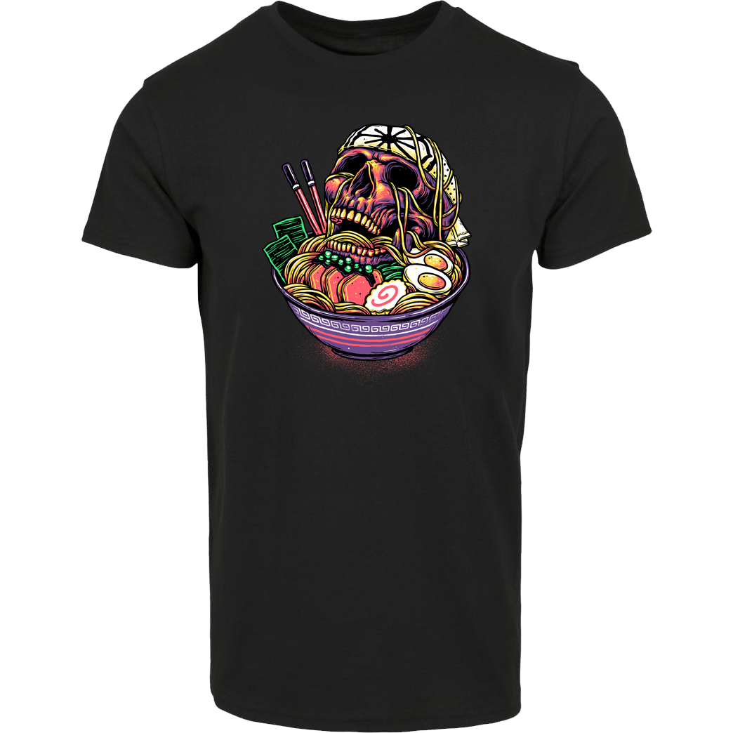 glitchygorilla Death by Ramen T-Shirt House Brand T-Shirt - Black