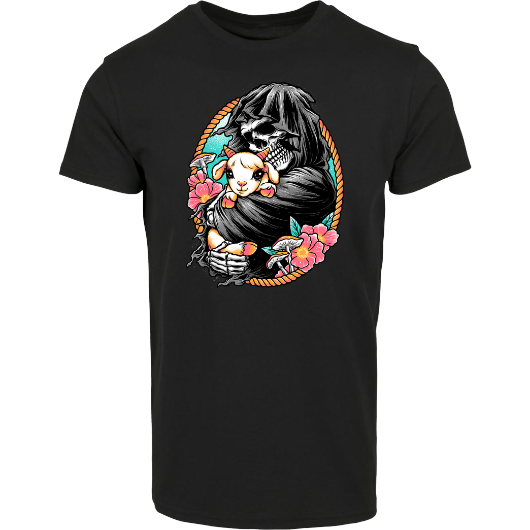 glitchygorilla Death Embracing Life T-Shirt House Brand T-Shirt - Black