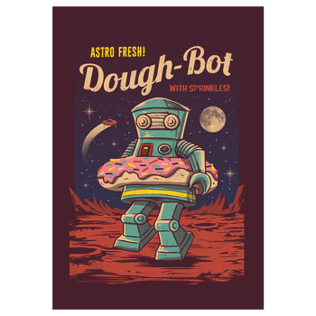 Dough Bot Art Print burgundy