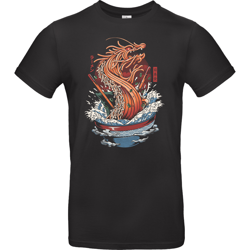 Ilustrata Dragon Ramen T-Shirt B&C EXACT 190 - Black