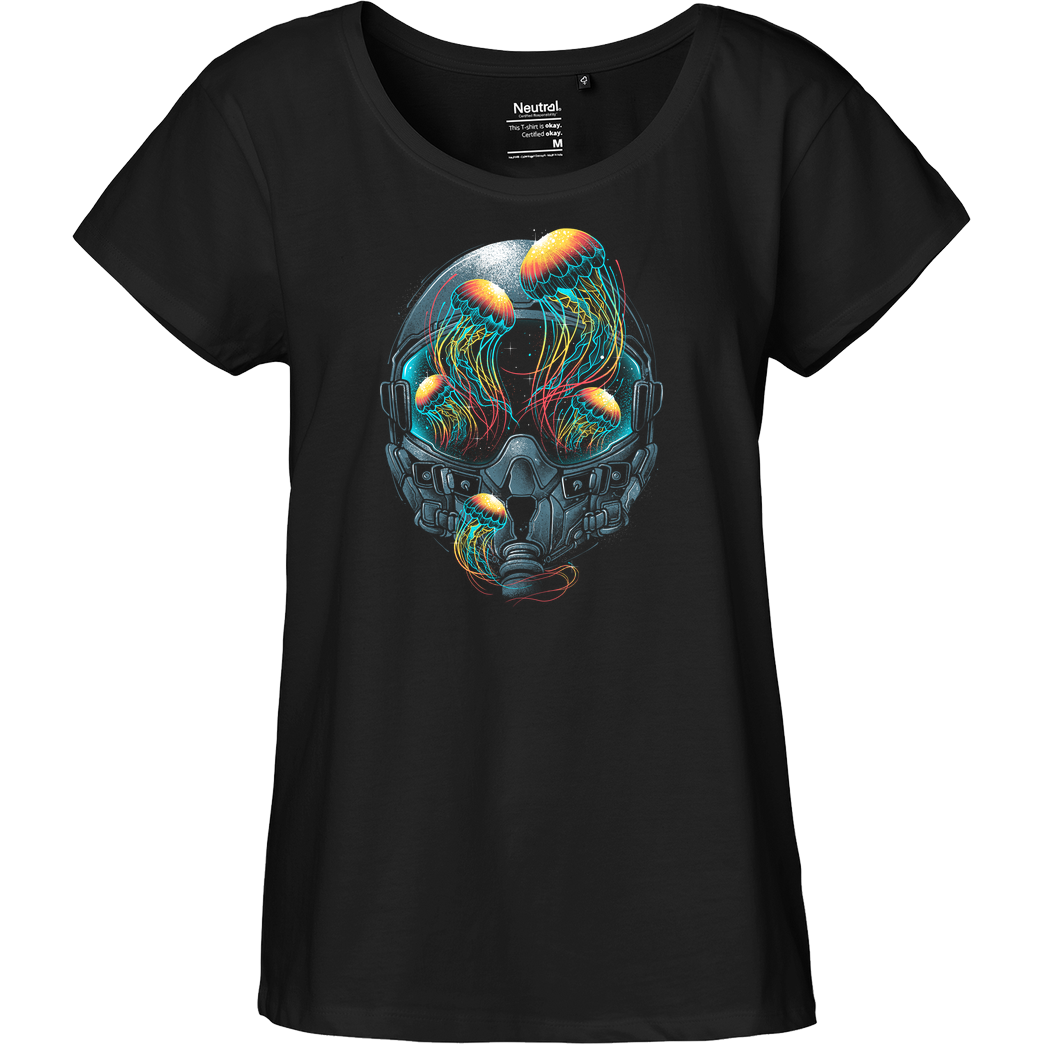 glitchygorilla Dream Pilot T-Shirt Fairtrade Loose Fit Girlie - black