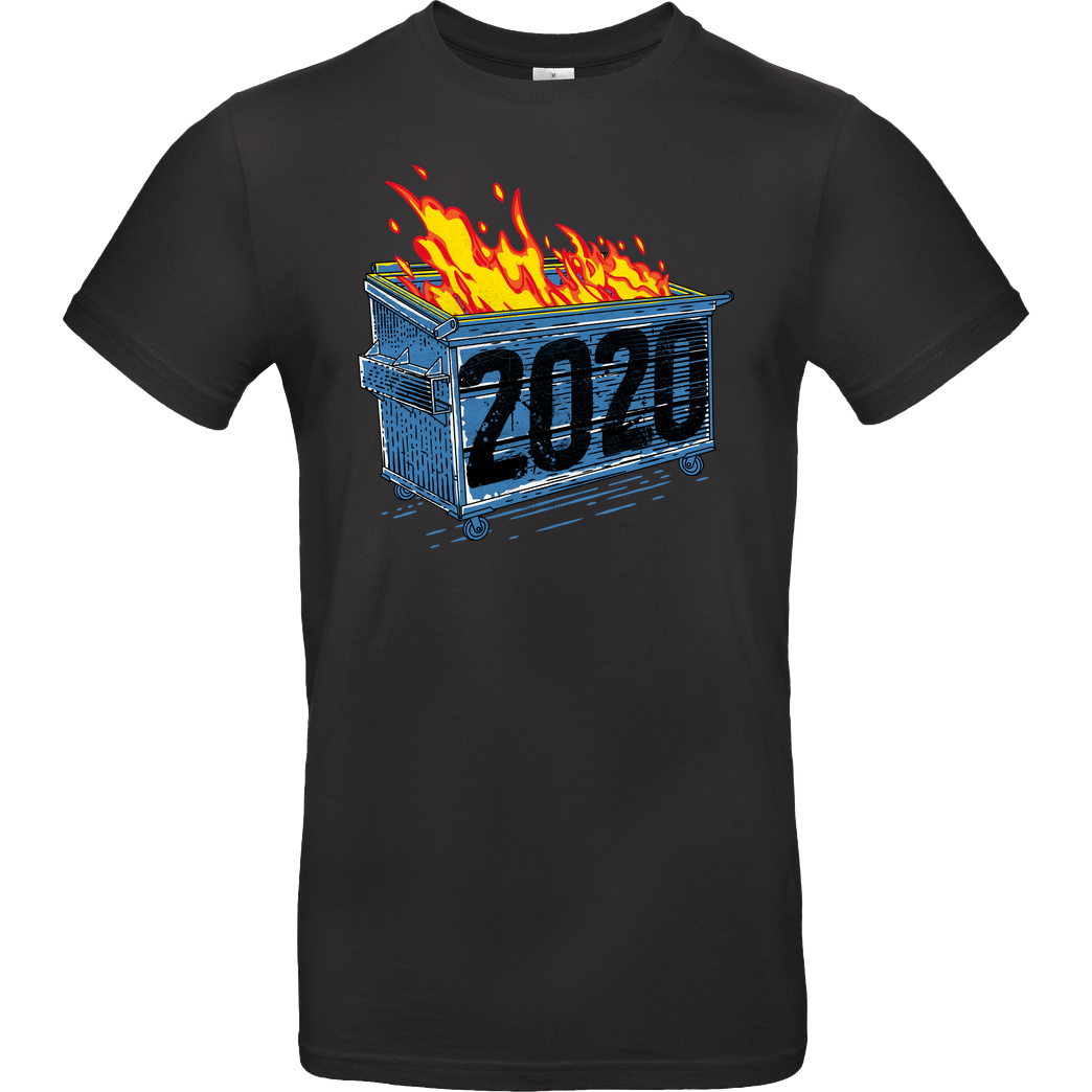 Rocketman Dumpster Fire 2020 T-Shirt B&C EXACT 190 - Black