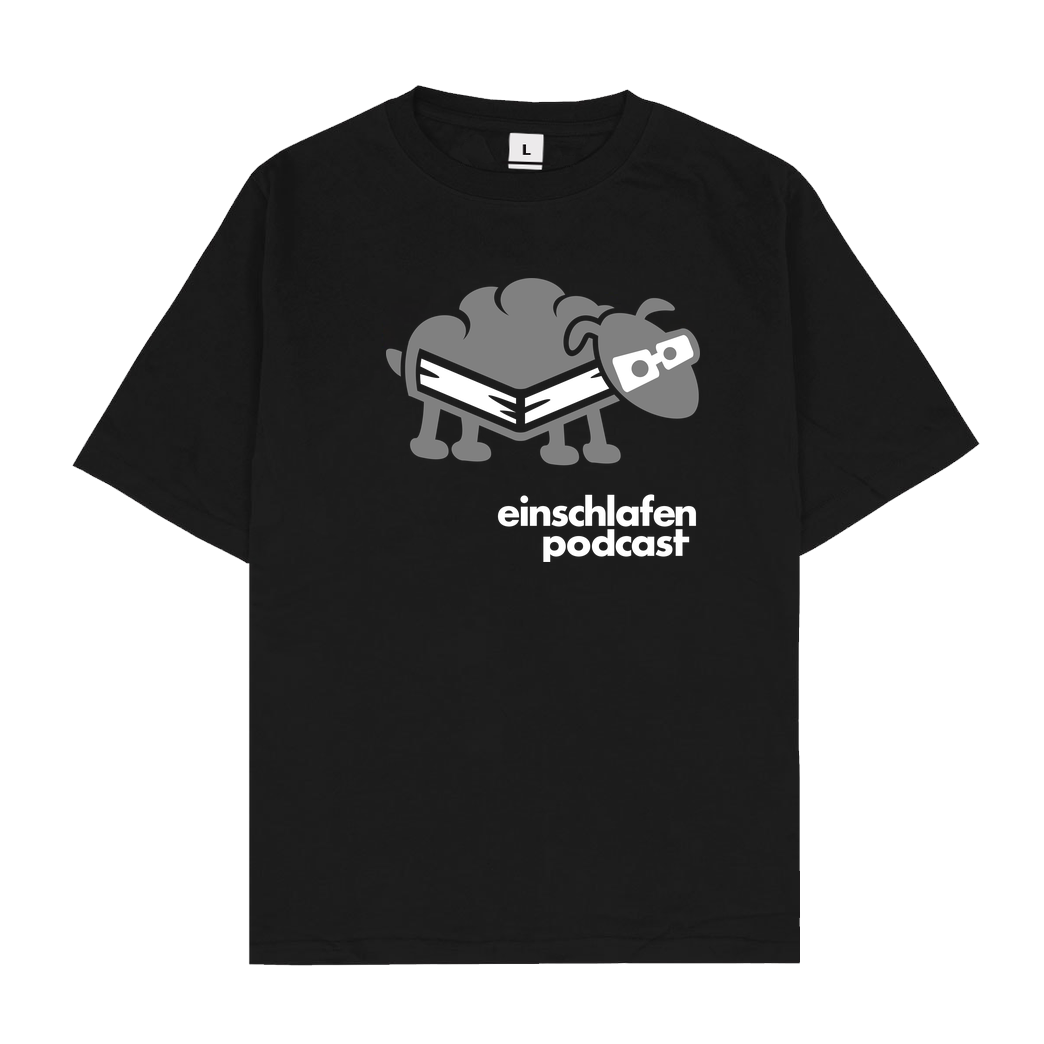 Einschlafen Podcast Einschlafen Podcast - Schaf T-Shirt Oversize T-Shirt - Black