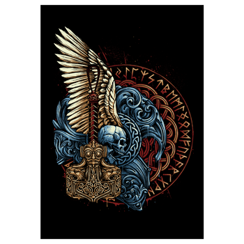 Emblem of Thunder Art Print black