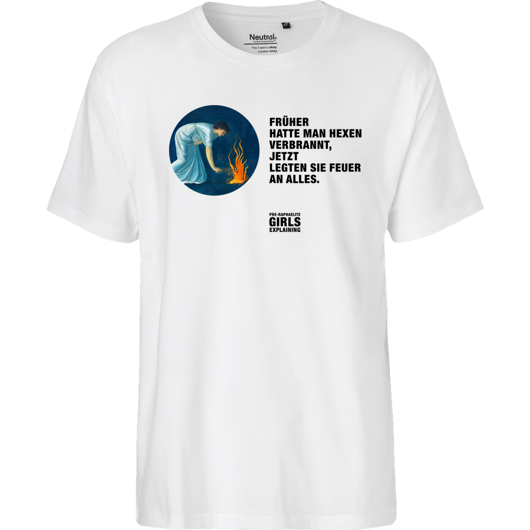 PGEXPLAINING Feuer legen T-Shirt Fairtrade T-Shirt - white