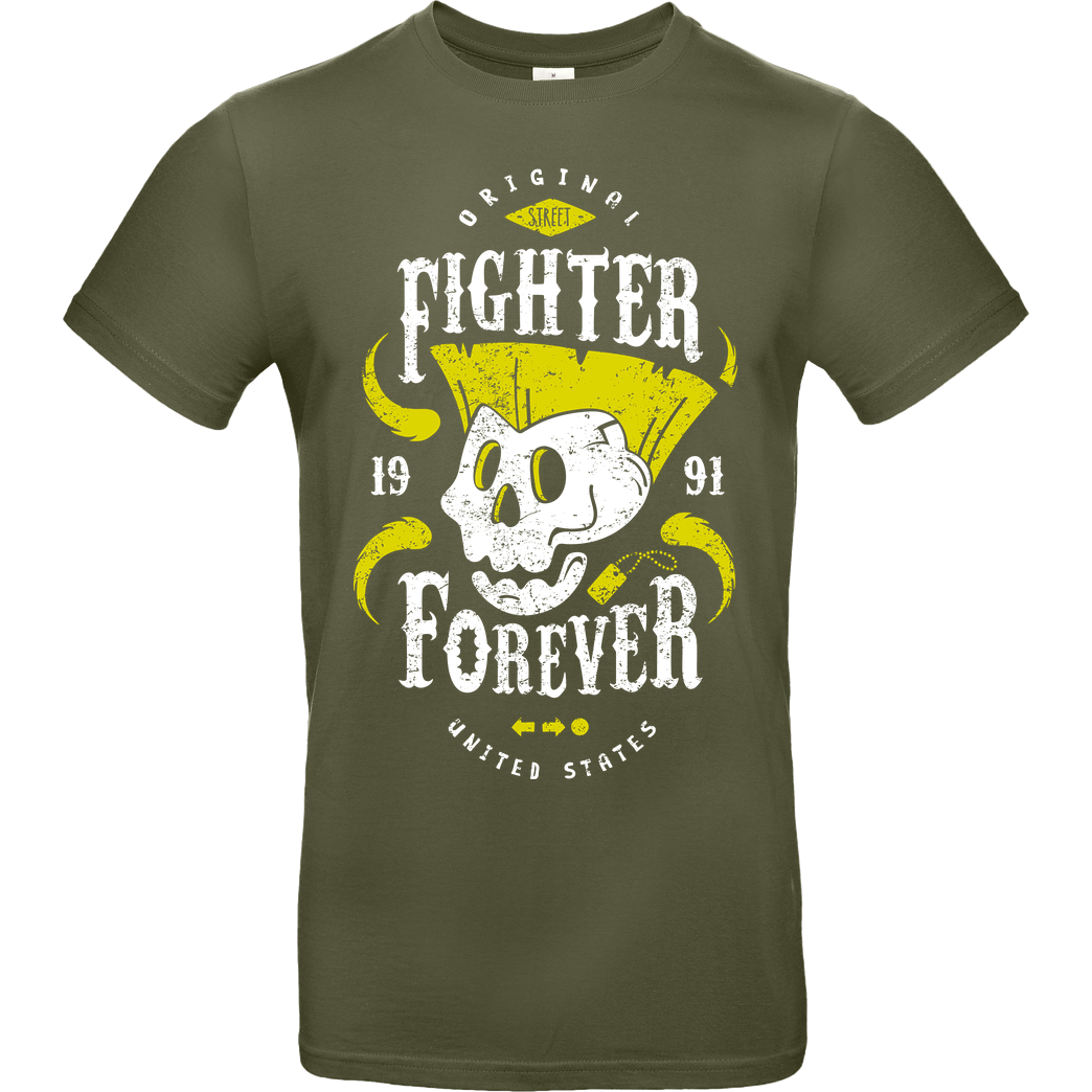 OlipopArt Fighter Forever - Guile T-Shirt B&C EXACT 190 - Khaki