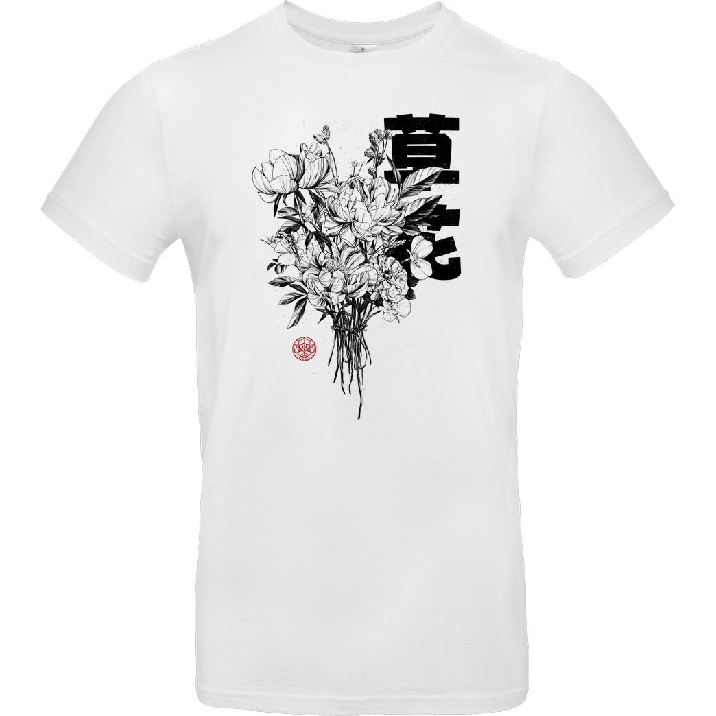 Hafaell Flowers T-Shirt B&C EXACT 190 -  White