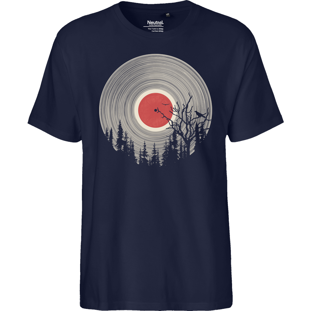 Forestore Forest Vinyl T-Shirt Fairtrade T-Shirt - navy