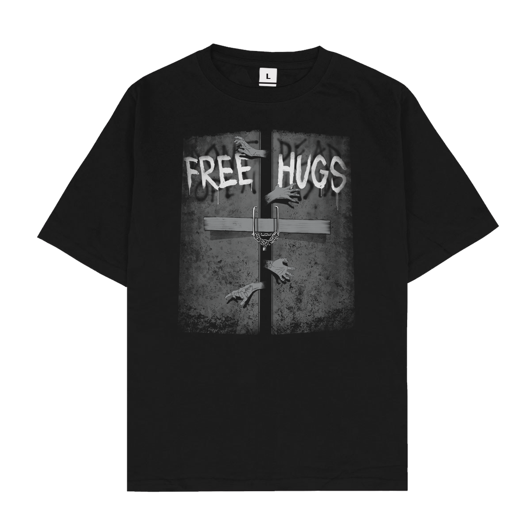 ddjvigo Free hugs inside T-Shirt Oversize T-Shirt - Black