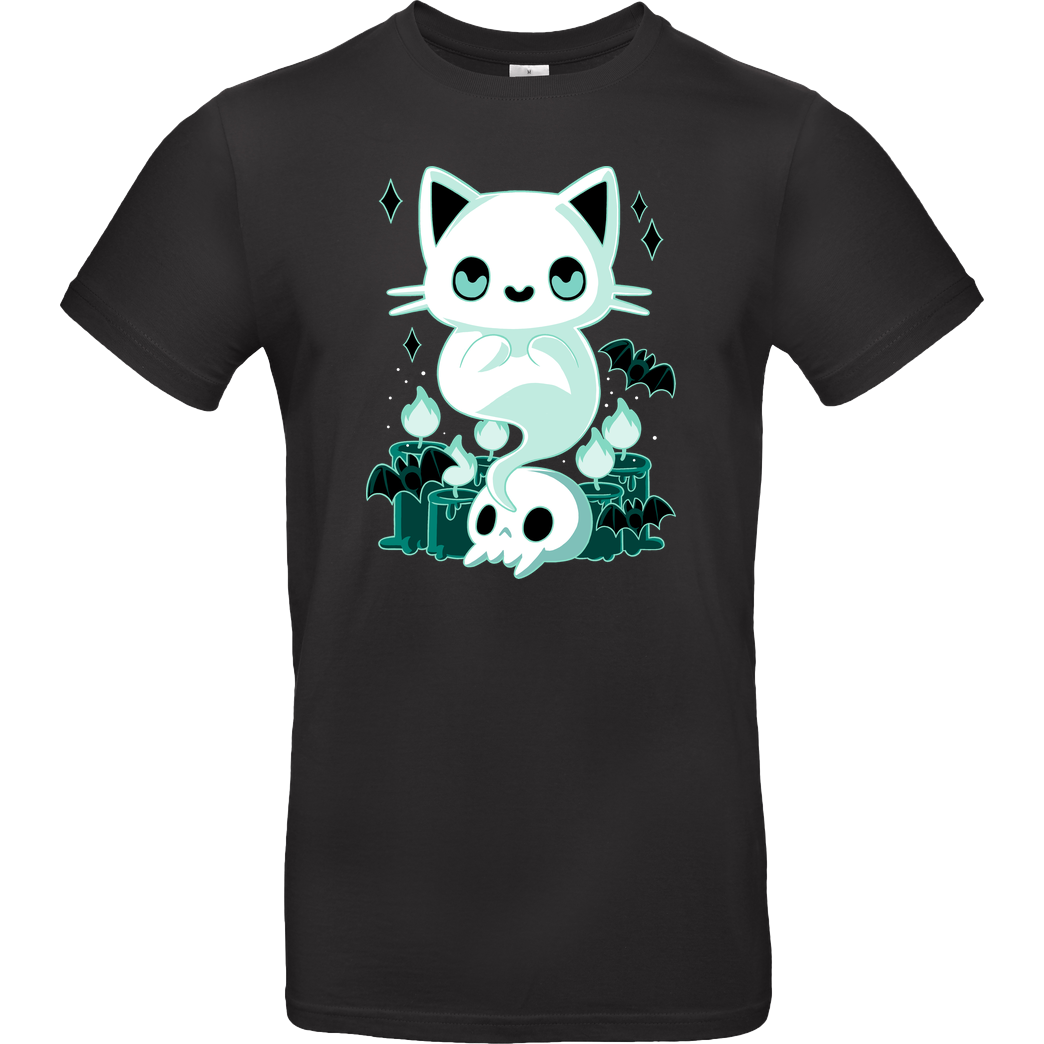 xMorfina Ghost Cat T-Shirt B&C EXACT 190 - Black