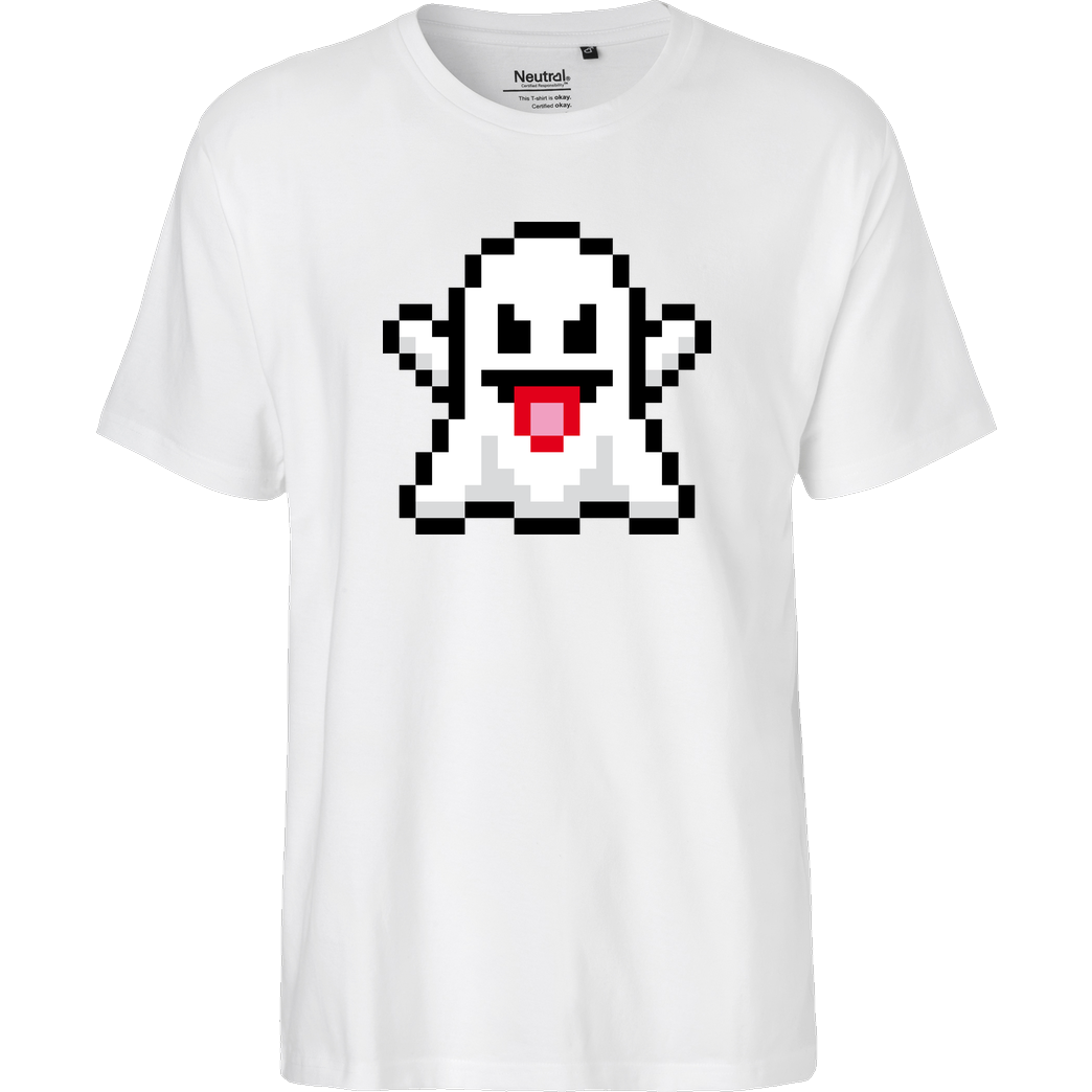Geek Revolution Ghost T-Shirt Fairtrade T-Shirt - white