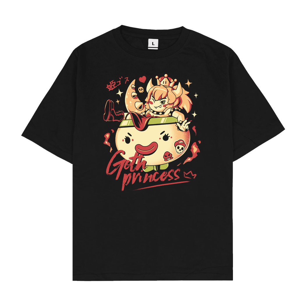 Ilustrata Goth Princess T-Shirt Oversize T-Shirt - Black