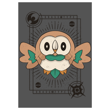 Grass Owl Art Print grey