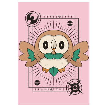 Grass Owl Art Print pink