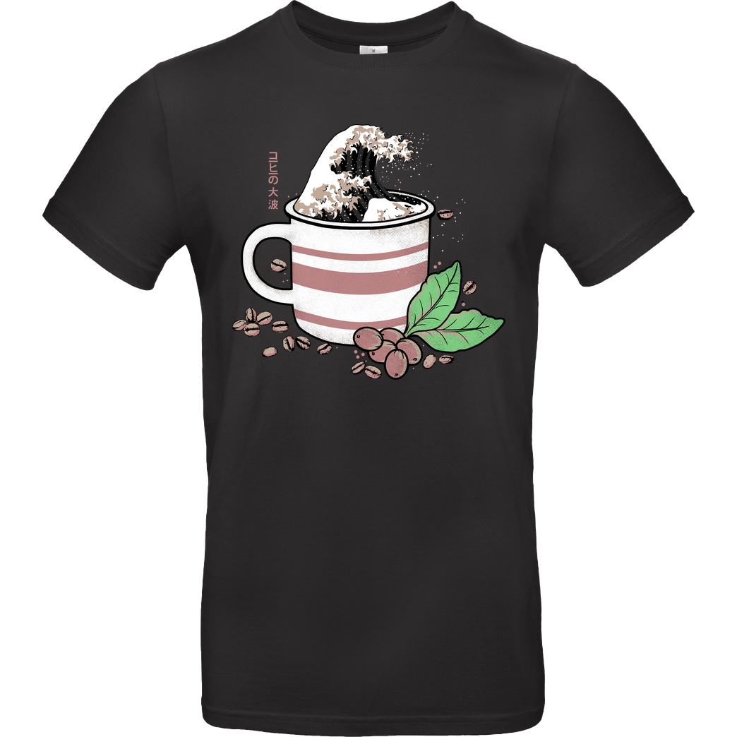 Eoli Studio Great Wave of coffee T-Shirt B&C EXACT 190 - Black