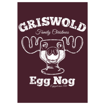 Griswold Christmas Egg Nog Art Print burgundy