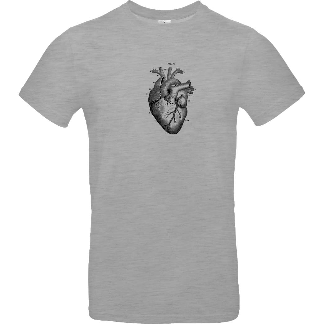 Mindsparkcreative Herz T-Shirt B&C EXACT 190 - heather grey