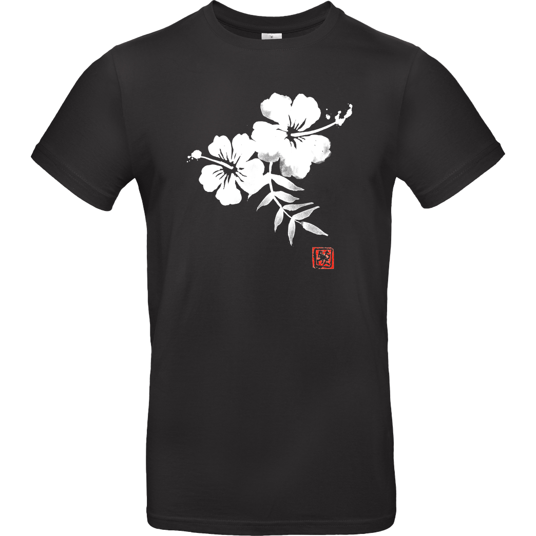 Péchane hibiscus T-Shirt B&C EXACT 190 - Black