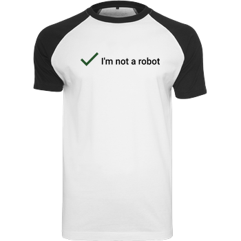 I'm not a Robot Raglan Tee white