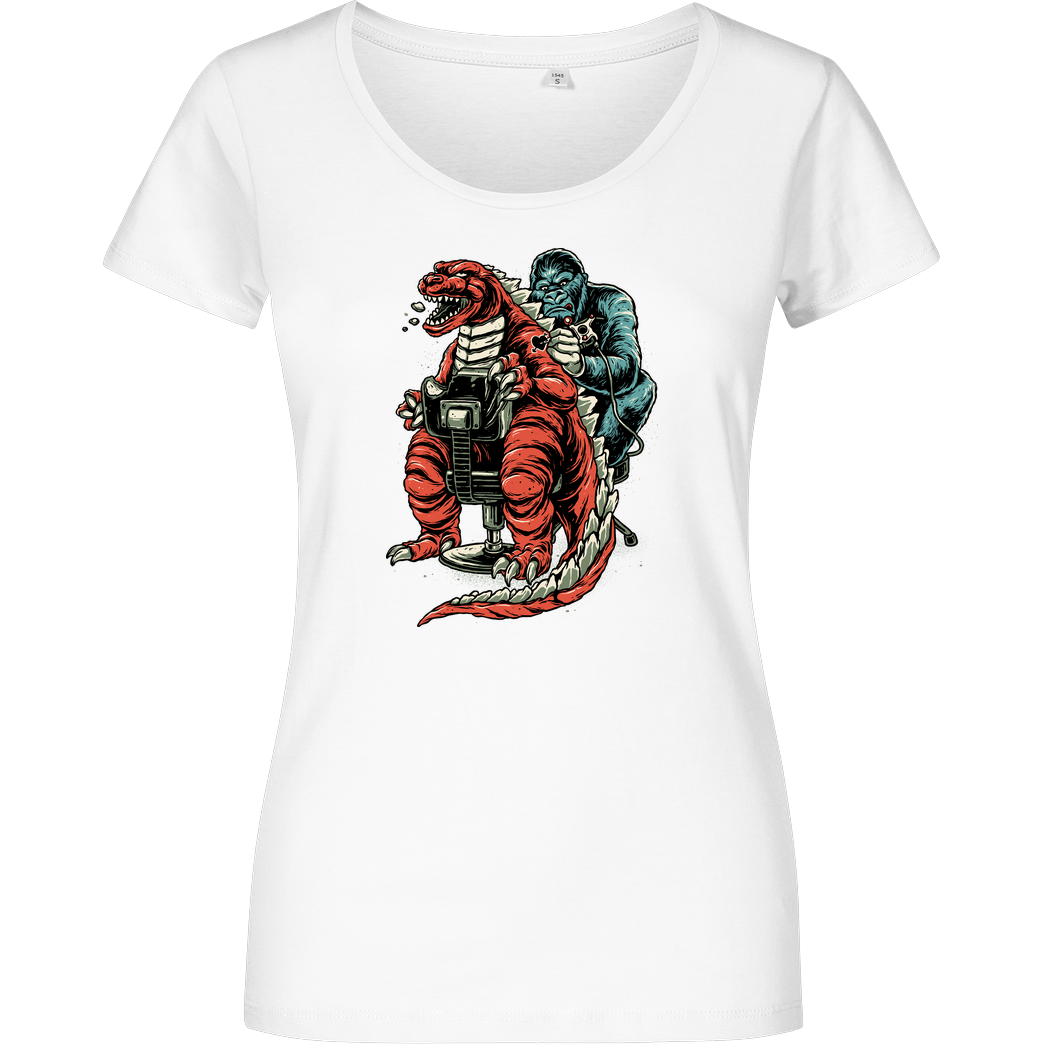 glitchygorilla Ink Monster T-Shirt Girlshirt weiss