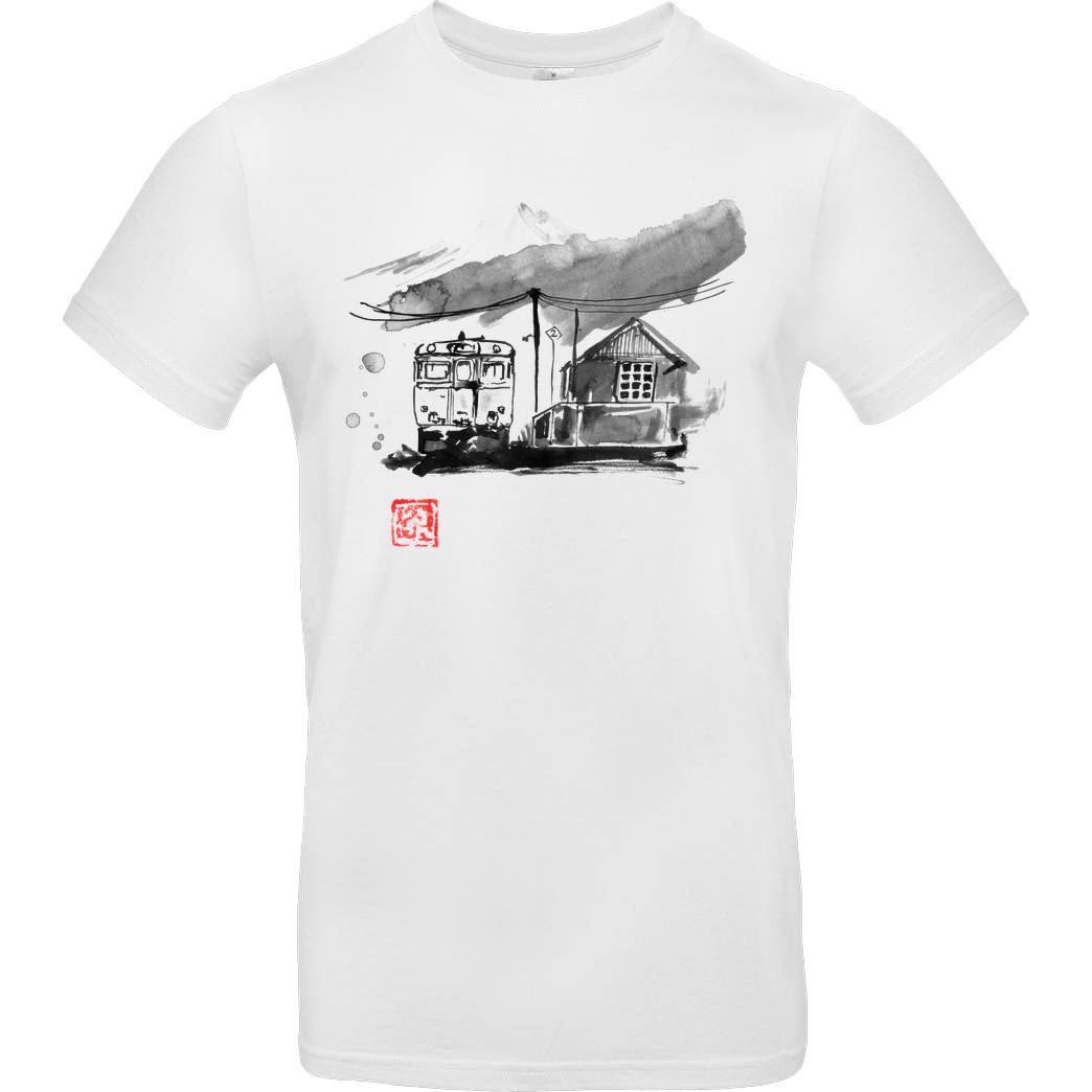 Péchane japanese train station T-Shirt B&C EXACT 190 -  White