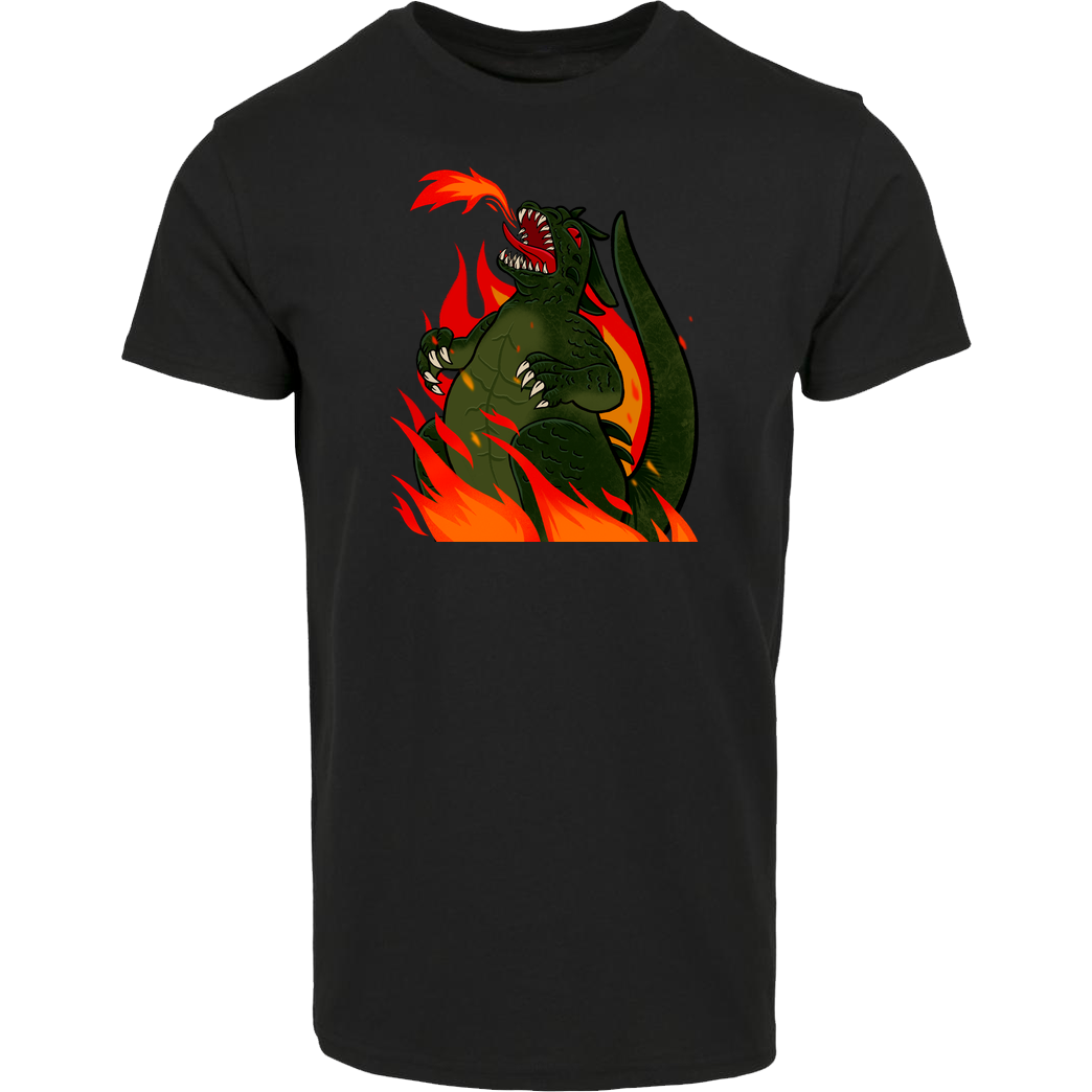 Luma_Colors Kaiju on fire T-Shirt House Brand T-Shirt - Black