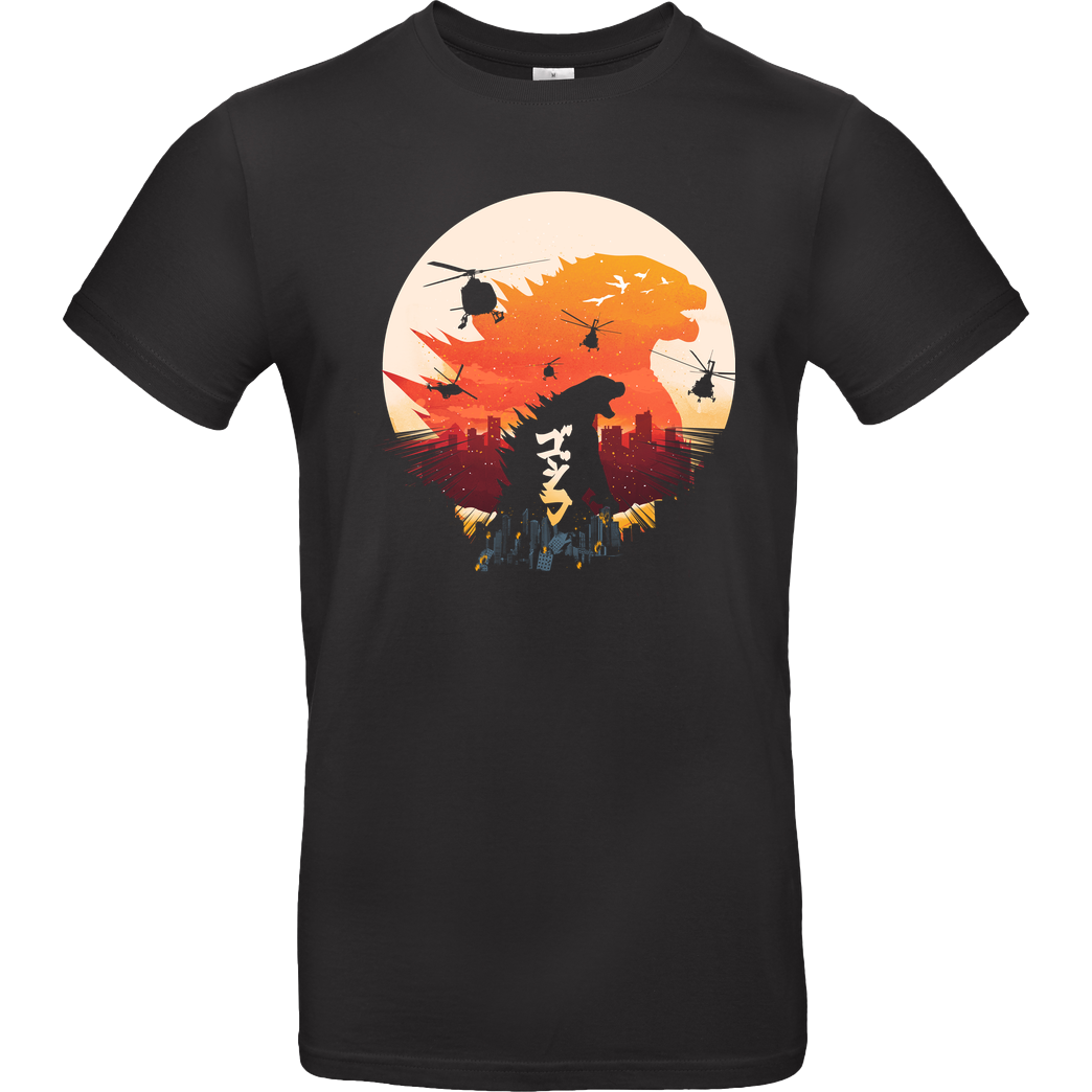 Dandingeroz King Kaiju Sunset T-Shirt B&C EXACT 190 - Black