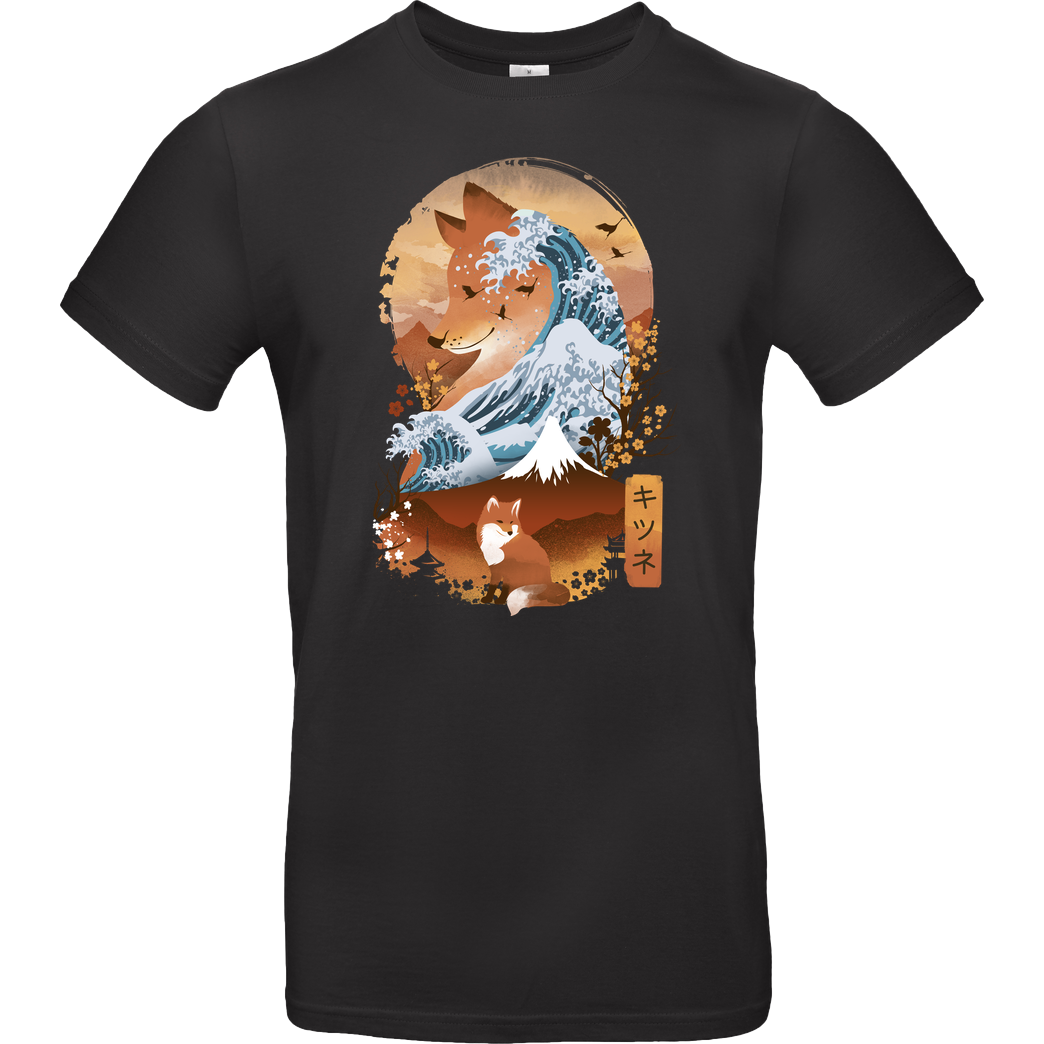 Dandingeroz Kitsune Landscape T-Shirt B&C EXACT 190 - Black