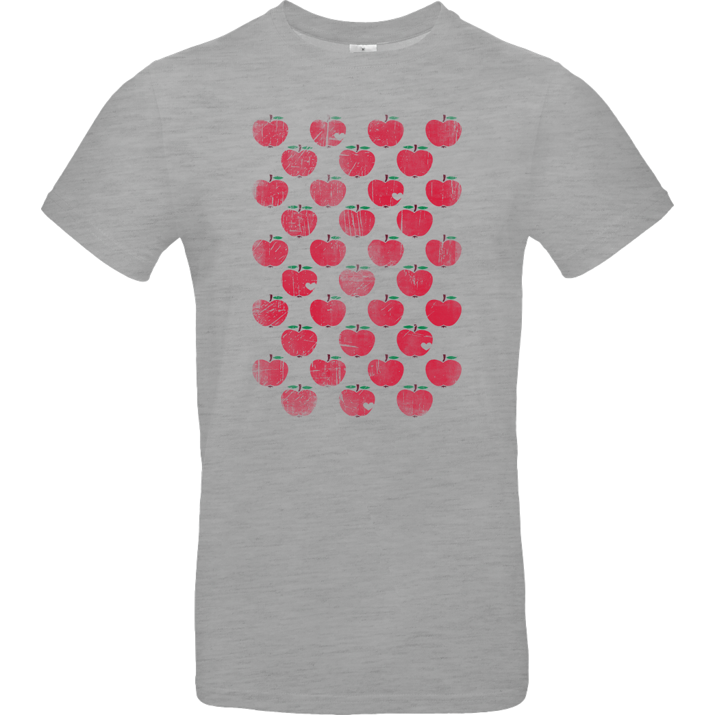 Falschparka Little Apples Stencil Pattern Rough T-Shirt B&C EXACT 190 - heather grey