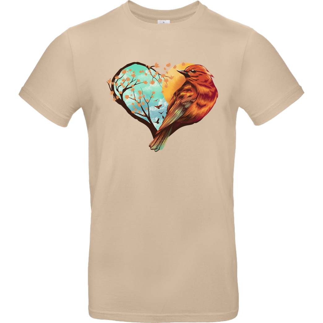 Dandingeroz Love Bird T-Shirt B&C EXACT 190 - Sand