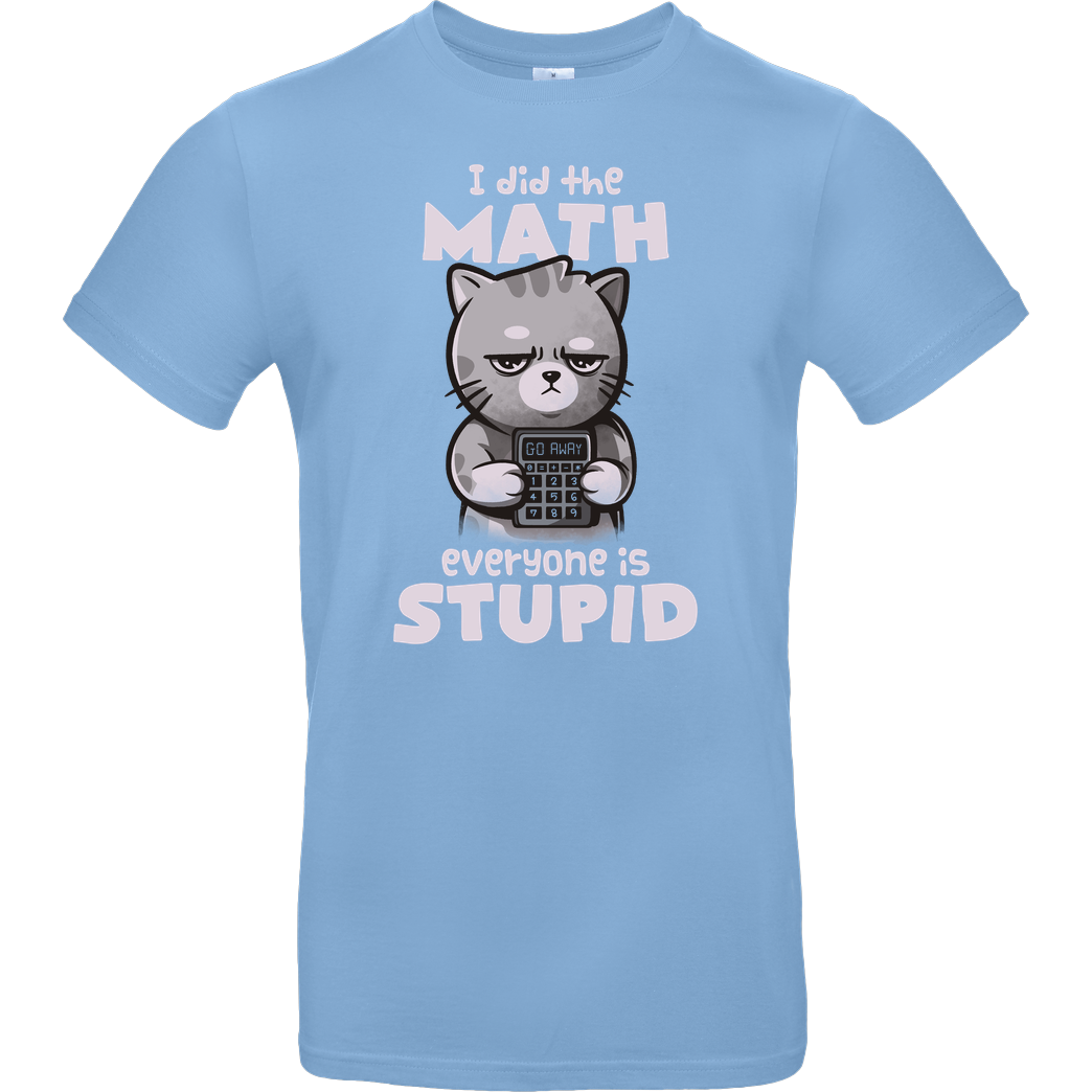 EduEly Math Cat T-Shirt B&C EXACT 190 - Sky Blue