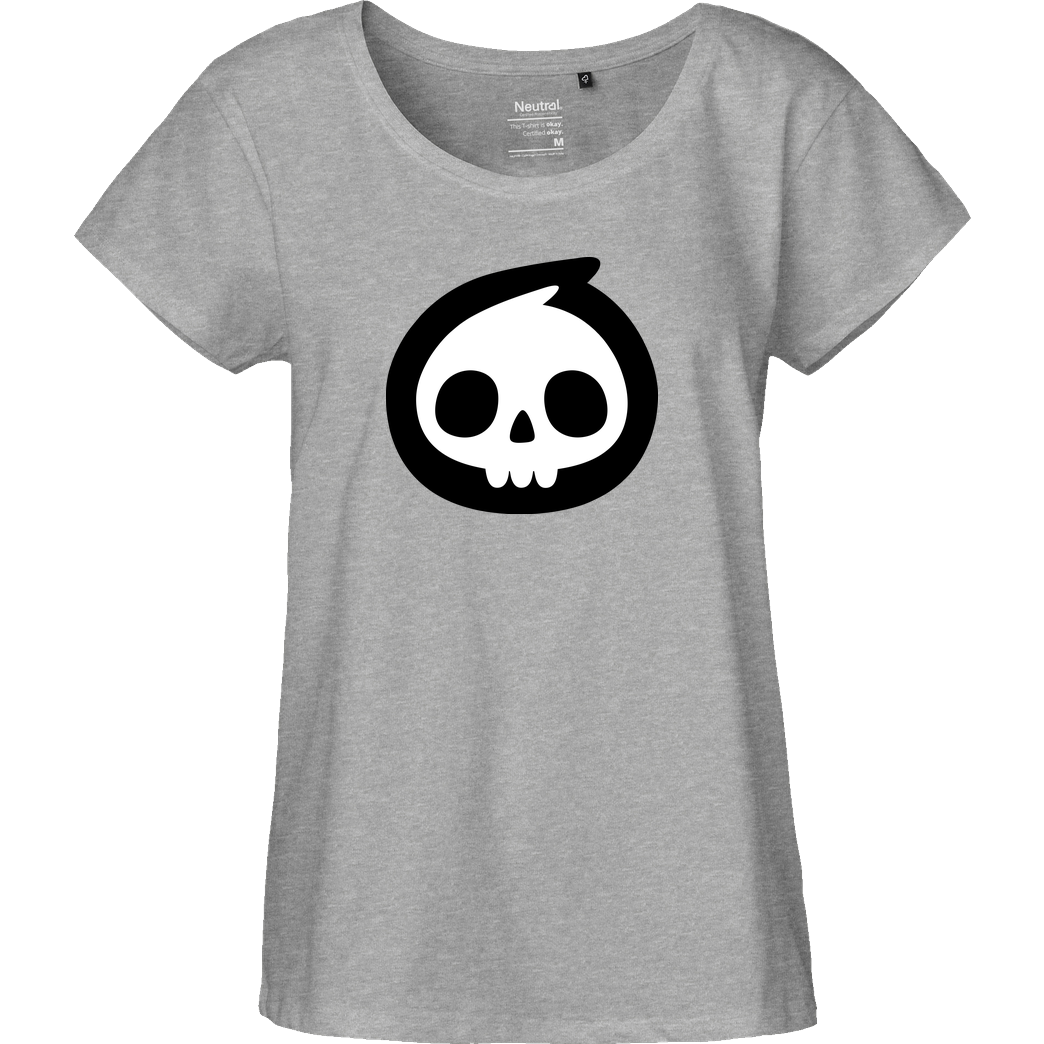 Mien Wayne Mien Wayne - Skull T-Shirt Fairtrade Loose Fit Girlie - heather grey