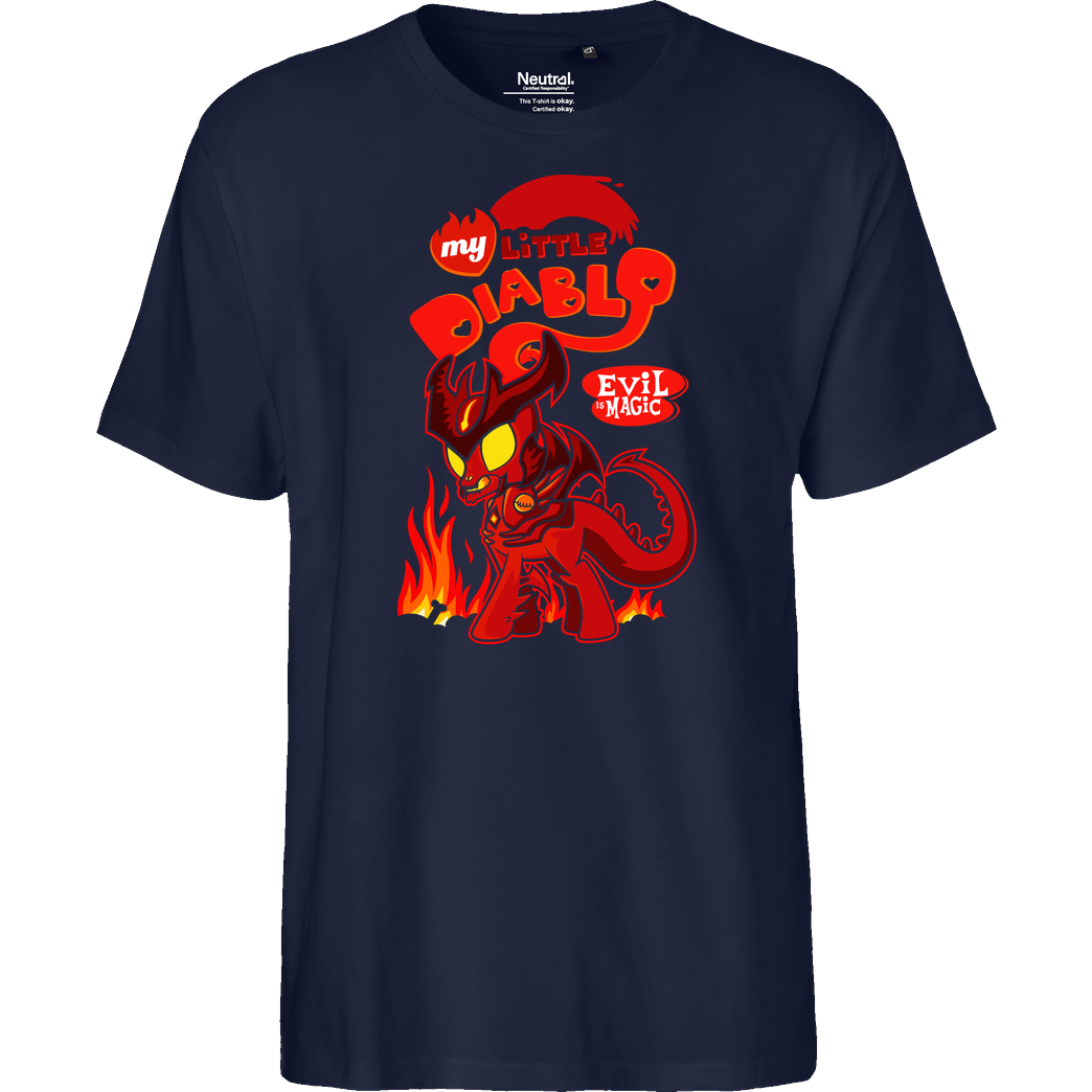 Demonigote Shirts My little Diablo T-Shirt Fairtrade T-Shirt - navy