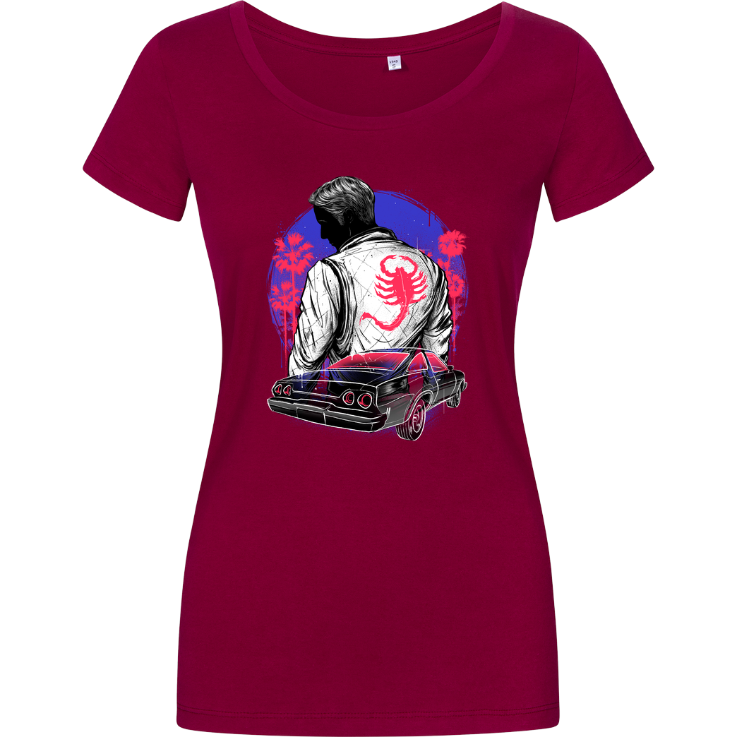 glitchygorilla Outrun the night T-Shirt Girlshirt berry